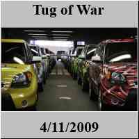 NY International Auto Show - Jacob Javitz Convention Center - American Strongman - Tug of War - NYC